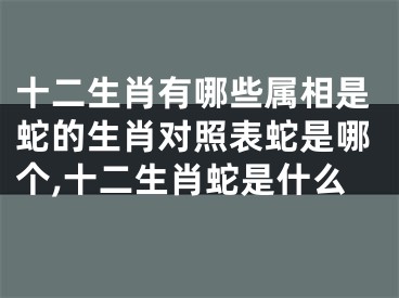 十二生肖有哪些属相是蛇的生肖对照表蛇是哪个,十二生肖蛇是什么