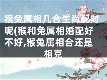 猴兔属相几合生肖配对呢(猴和兔属相婚配好不好,猴兔属相合还是相克
