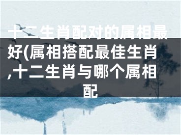 十二生肖配对的属相最好(属相搭配最佳生肖,十二生肖与哪个属相配