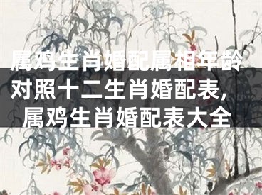 属鸡生肖婚配属相年龄对照十二生肖婚配表,属鸡生肖婚配表大全