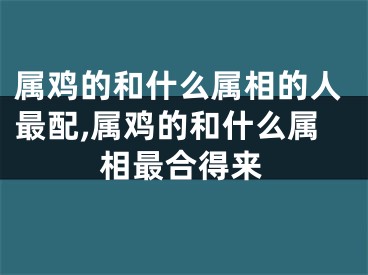 属鸡的和什么属相的人最配,属鸡的和什么属相最合得来