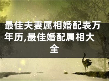 最佳夫妻属相婚配表万年历,最佳婚配属相大全