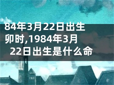 84年3月22日出生卯时,1984年3月22日出生是什么命
