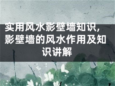 实用风水影壁墙知识,影壁墙的风水作用及知识讲解