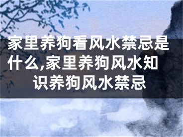 家里养狗看风水禁忌是什么,家里养狗风水知识养狗风水禁忌