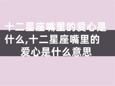 十二星座嘴里的爱心是什么,十二星座嘴里的爱心是什么意思