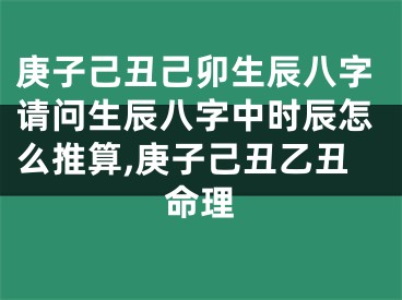庚子己丑己卯生辰八字请问生辰八字中时辰怎么推算,庚子己丑乙丑命理