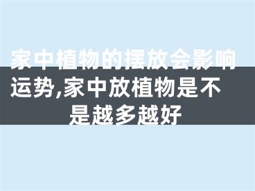 家中植物的摆放会影响运势,家中放植物是不是越多越好