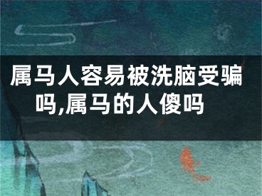 属马人容易被洗脑受骗吗,属马的人傻吗