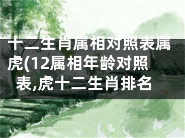 十二生肖属相对照表属虎(12属相年龄对照表,虎十二生肖排名
