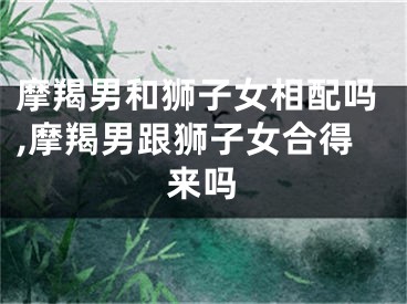 摩羯男和狮子女相配吗,摩羯男跟狮子女合得来吗