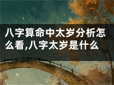 八字算命中太岁分析怎么看,八字太岁是什么