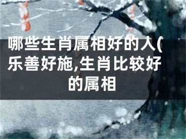 哪些生肖属相好的人(乐善好施,生肖比较好的属相