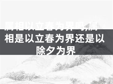 属相以立春为界吗,属相是以立春为界还是以除夕为界
