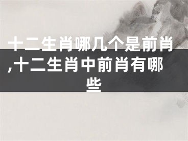 十二生肖哪几个是前肖,十二生肖中前肖有哪些