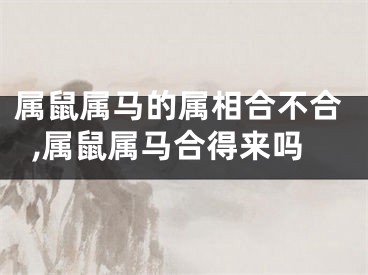 属鼠属马的属相合不合,属鼠属马合得来吗