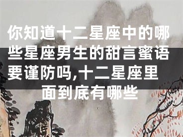 你知道十二星座中的哪些星座男生的甜言蜜语要谨防吗,十二星座里面到底有哪些