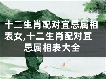 十二生肖配对宜忌属相表女,十二生肖配对宜忌属相表大全