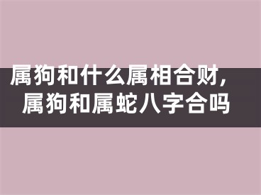 属狗和什么属相合财,属狗和属蛇八字合吗