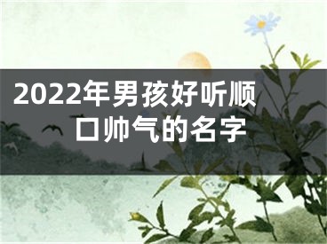 2022年男孩好听顺口帅气的名字