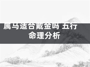属马适合戴金吗 五行命理分析