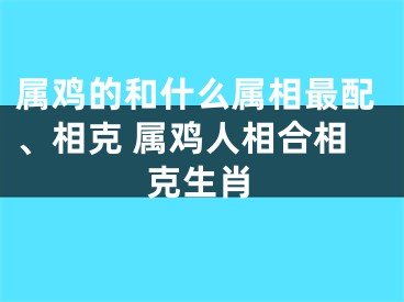 属鸡的和什么属相最配、相克 属鸡人相合相克生肖
