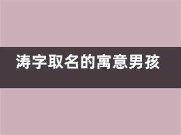 涛字取名的寓意男孩
