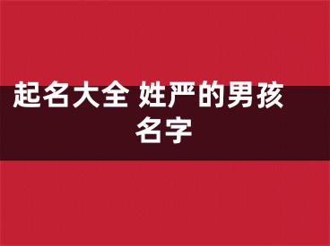 起名大全 姓严的男孩名字