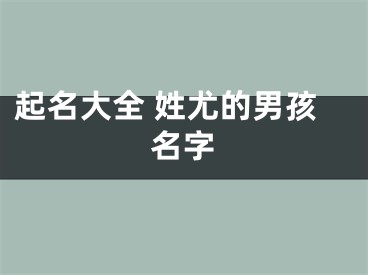 起名大全 姓尤的男孩名字