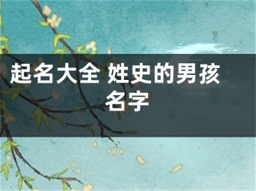 起名大全 姓史的男孩名字