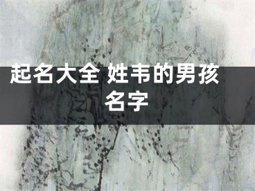 起名大全 姓韦的男孩名字