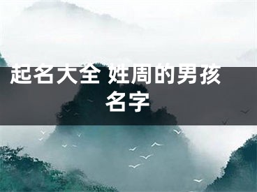 起名大全 姓周的男孩名字
