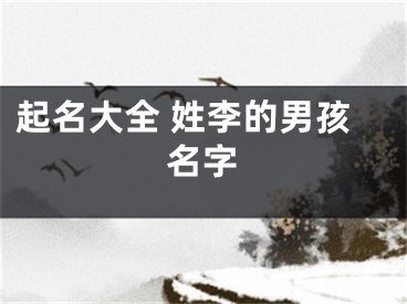 起名大全 姓李的男孩名字