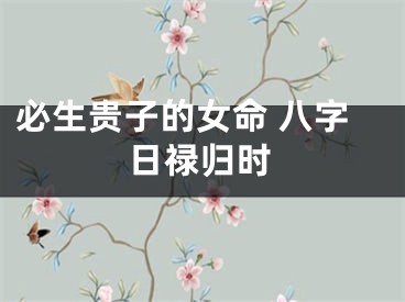 必生贵子的女命 八字日禄归时