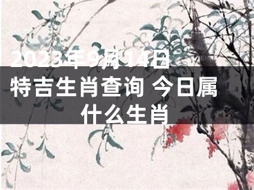 2023年9月14日特吉生肖查询 今日属什么生肖