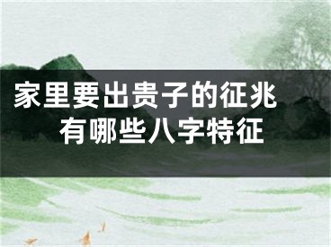 家里要出贵子的征兆 有哪些八字特征