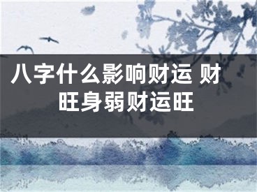 八字什么影响财运 财旺身弱财运旺