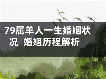79属羊人一生婚姻状况  婚姻历程解析