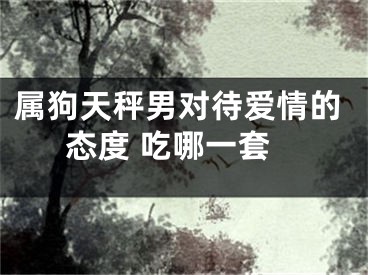 属狗天秤男对待爱情的态度 吃哪一套