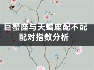 巨蟹座与天蝎座配不配 配对指数分析