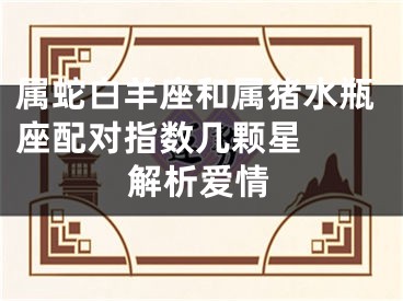 属蛇白羊座和属猪水瓶座配对指数几颗星  解析爱情