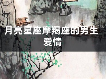 月亮星座摩羯座的男生爱情