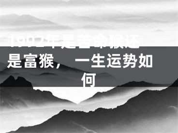 1992年是苦命猴还是富猴， 一生运势如何