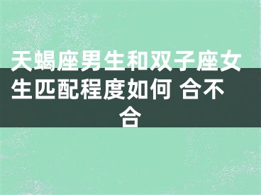 天蝎座男生和双子座女生匹配程度如何 合不合