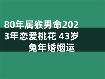 80年属猴男命2023年恋爱桃花 43岁兔年婚姻运