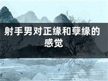 射手男对正缘和孽缘的感觉