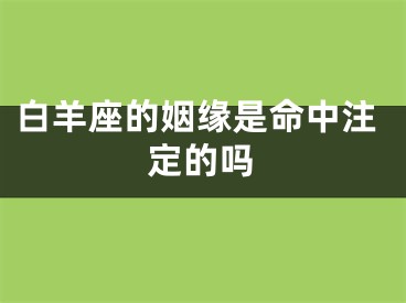 白羊座的姻缘是命中注定的吗