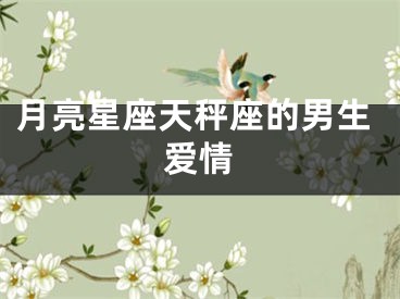 月亮星座天秤座的男生爱情
