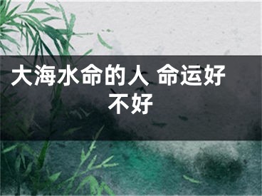 大海水命的人 命运好不好