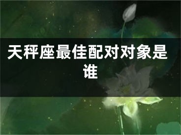 天秤座最佳配对对象是谁